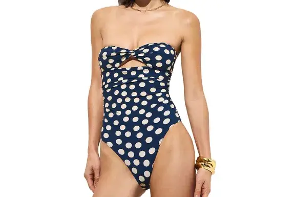 J.Crew Gemma ruched bandeau cutout one-piece