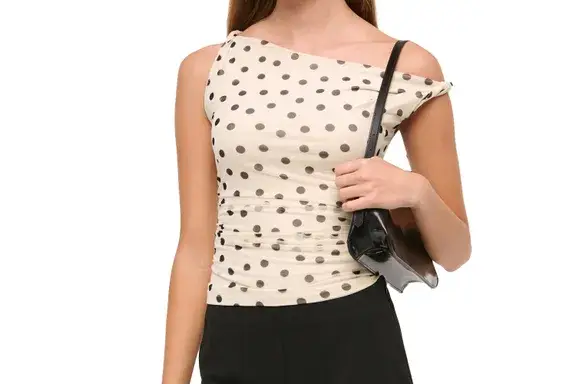 Abercrombie & Fitch Asymmetrical Mesh Twist Top