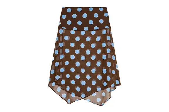 Zara POLKA DOT ASYMMETRIC SKIRT