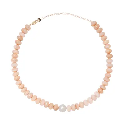 ByChari Aria Necklace in pink opal with pearls