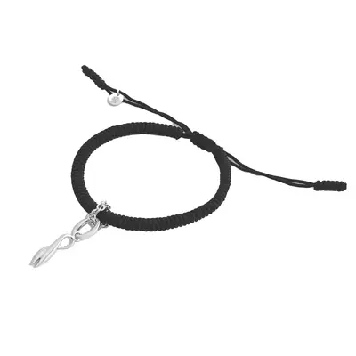 Ming Yu Wang Snake Bracelet in black with silver charms
