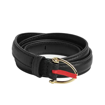 Bottega Veneta Snake Belt in black with gold and red accents