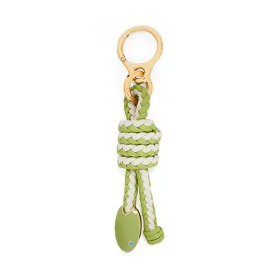 Loewe Snake Knot Charm in green and white with gold clasp