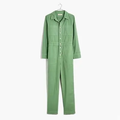 Garment-Dyed Relaxed Coverall Jumpsuit