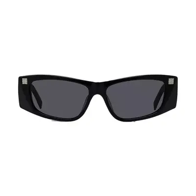 Givenchy GV Day Acetate Rectangle Sunglasses in shiny black smoke
