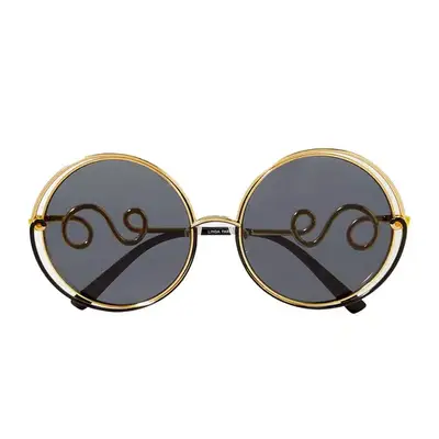 Linda Farrow + Bea Bongiasca Round-Frame Gold-Tone Sunglasses