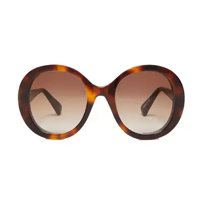 Max Mara Oversized Round Sunglasses in tortoise with brown lenses