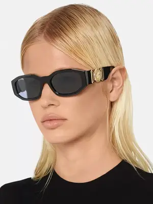 Eco Mace Sunglasses aviator style with gold metal frames and dark lenses