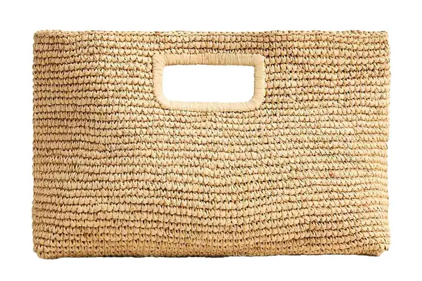 J.Crew Handwoven raffia rectangular clutch