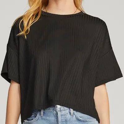 Saltwater Luxe Essential Short Sleeve Tee in black