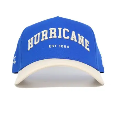 blue and cream hat that says hurricane est 1894