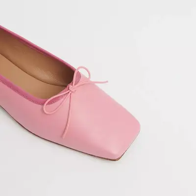 Mansur Gavriel pink square-toe ballet flat