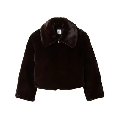 brown faux fur coat from Gap