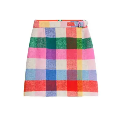 rainbow plaid mini skirt