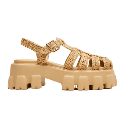 Steve Madden Echo Natural Raffia Platform Fisherman Sandal