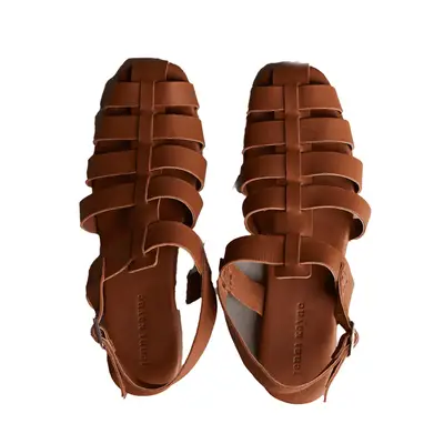 Jenni Kayne Leather Lake Sandal in saddle brown leather