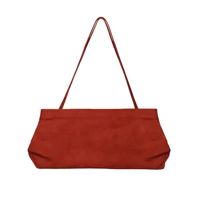 The Row Abby Bag in suede in brick red