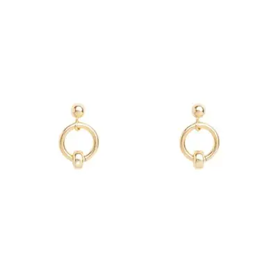 minimalist gold studs with circular detail