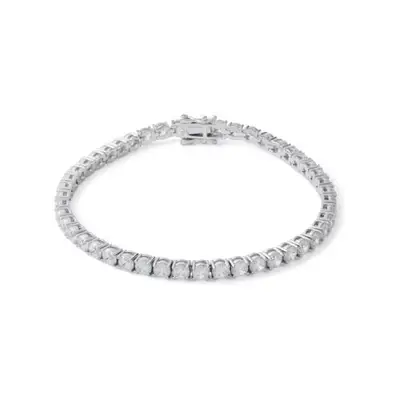 silver tennis bracelet with crystals