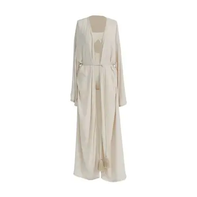 cream full-length robe