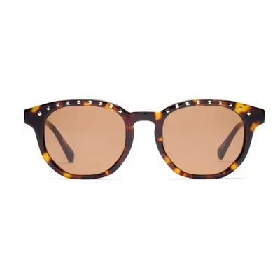 large round tortoiseshell sunglasses with rhinestones