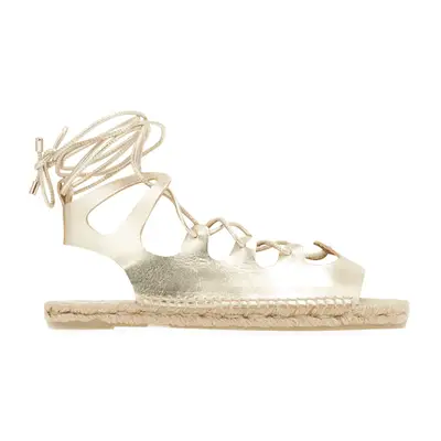 Ancient Greek Sandals x Castaner Zante 217 sandals in gold metallic leather with woven bottom