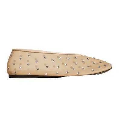 Khaite The Marcy Flat in beige mesh with crystals