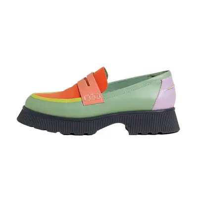 Charlotte Stone Adam Multi-Color Loafer in solimar orange, green, and purple