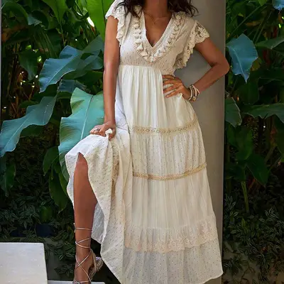 Tassel Metallic Tiered Maxi Dress ($149.50)