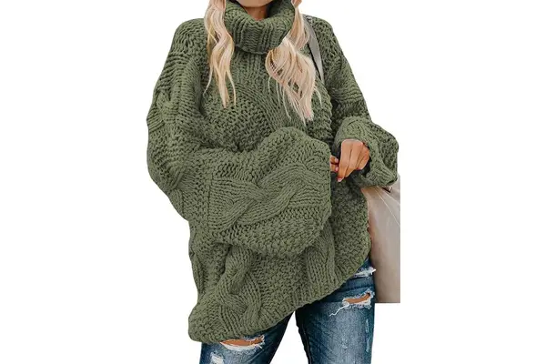 Dokotoo Womens Turtle Neck Sweater Fashion 2024 Loose Casual Cozy 