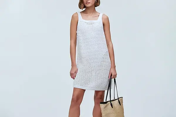 Madewell Crochet Cutaway Cover-Up Midi Dress