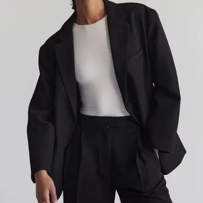 Re Ona Bobbi Blazer in black on model