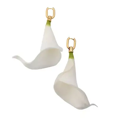 Cult Gaia Calista Drop Earrings in white