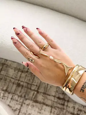 StudioCult Skinny Dip Ring with blue and pink pool on silver base