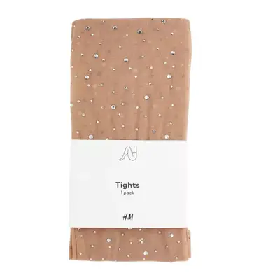 H&M Rhinestone-Embellished Tights in beige