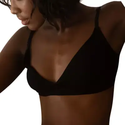 Re Ona Effortless Bralette in black on model