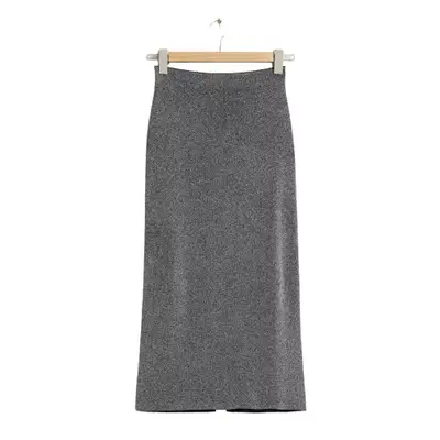 & Other Stories Sheer Glitter Skirt in gray on hanger