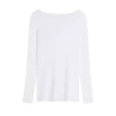 Intimissimi Boat Neck Modal Cashmere Ultralight Top in sheer white