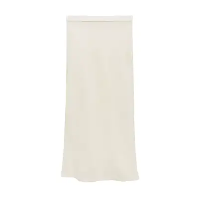Mango Semi-Transparent Knitted Skirt in off-white