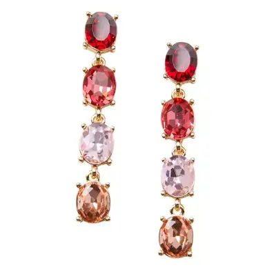 Loft Linear Drop Earrings in multicolored pink and orange