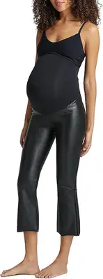 Commando Faux Leather Maternity Cropped Flare