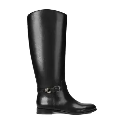 Ralph Lauren Brooke Burnished Leather Riding Boot in black