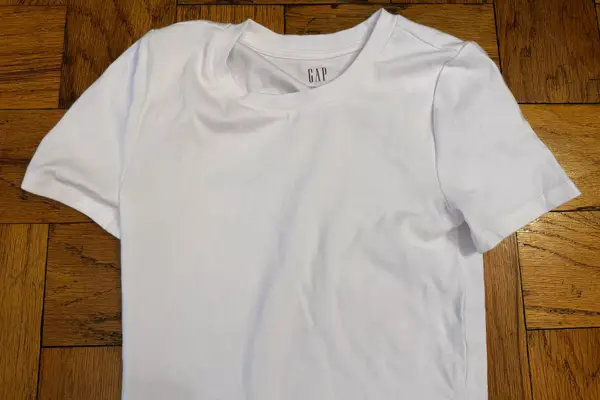 The Gap Modern T-Shirt Bodysuit on a wooden floor