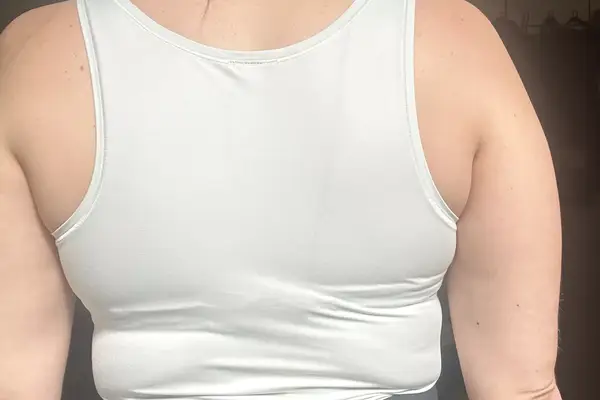 The back of a person wearing the lululemon Wundermost Ultra-Soft Nulu Square-Neck Sleeveless Bodysuit