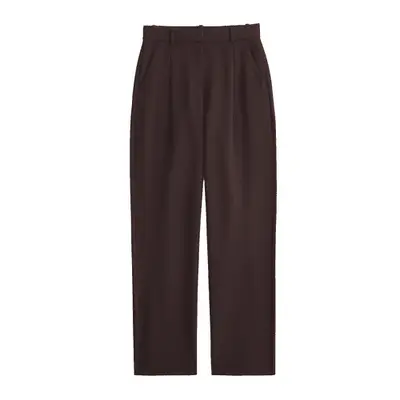 Abercrombie & Fitch Quinn Tailored Pant in coffee brown