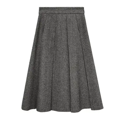 Mango Marbled Wool Pleated Skirt