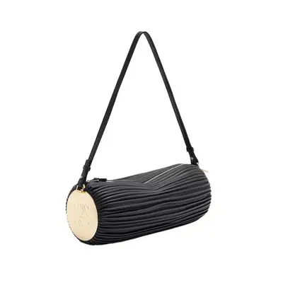 Loewe Bracelet Pouch in black pleated nappa leather