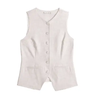 Abercrombie & Fitch The A&F Mara Button-Through Vest in ash