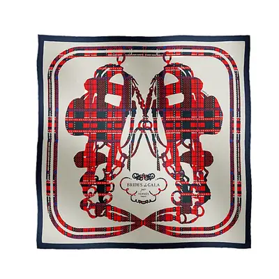 Hermes Brides de Gala Tartan Scarf in red, black, and white