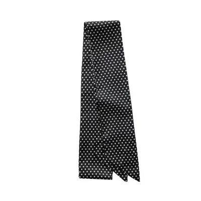 Gap Recycled Satin Skinny Scarf in black and white polka dot